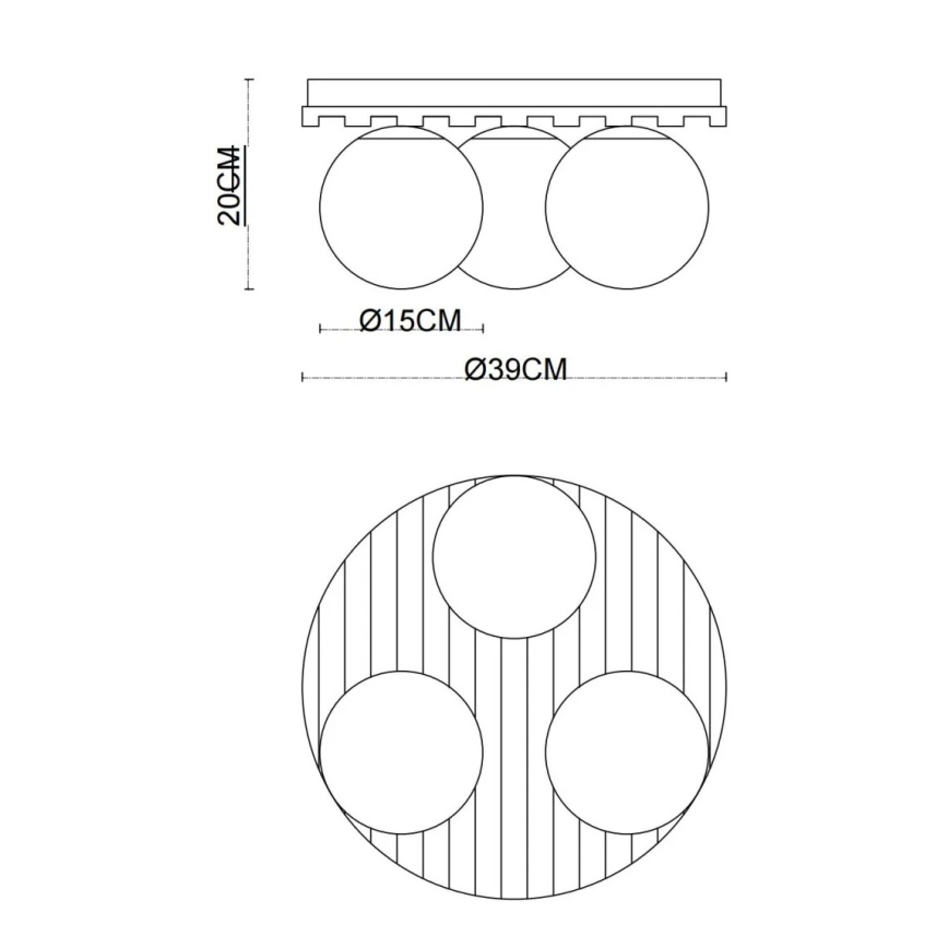Globo - Φωτιστικό οροφής 3xE27/40W/230V Ø 39 cm καφέ/καπνιστό