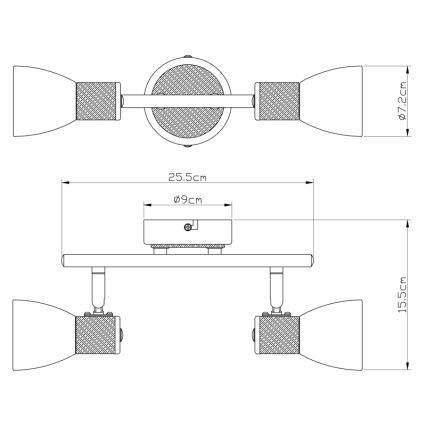 Globo - Φωτιστικό σποτ 2xE14/40W/230V ash