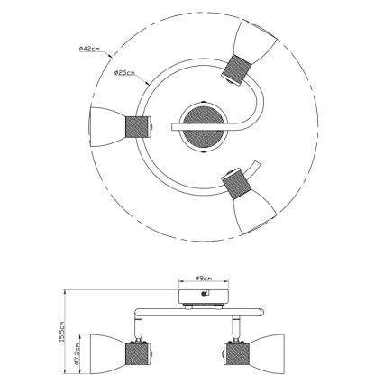 Globo - Φωτιστικό σποτ 3xE14/40W/230V ash