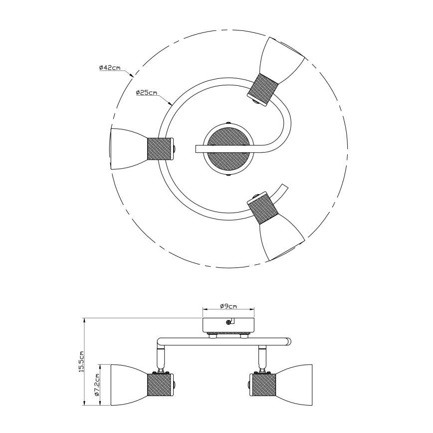 Globo - Φωτιστικό σποτ 3xE14/40W/230V ash