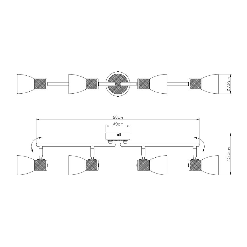 Globo - Φωτιστικό σποτ 4xE14/40W/230V ash