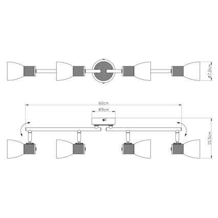 Globo - Φωτιστικό σποτ 4xE14/40W/230V ash