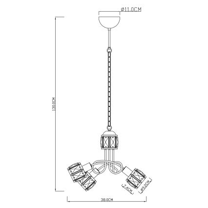 Globo - LED Πολύφωτο σε αλυσίδα 3xE14/40W/230V + LED/5W