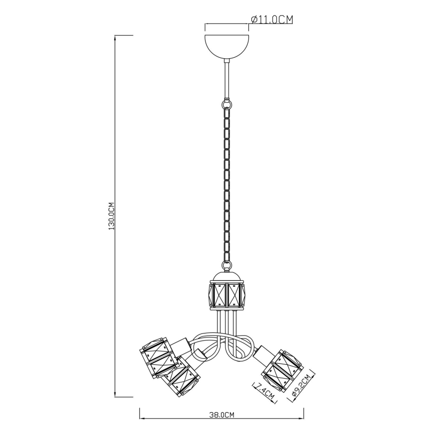 Globo - LED Πολύφωτο σε αλυσίδα 3xE14/40W/230V + LED/5W