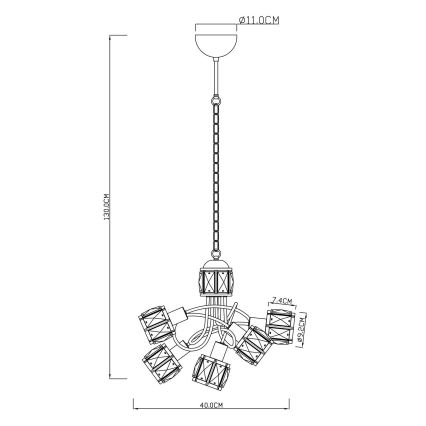 Globo - LED Πολύφωτο σε αλυσίδα 5xE14/40W/230V + LED/5W