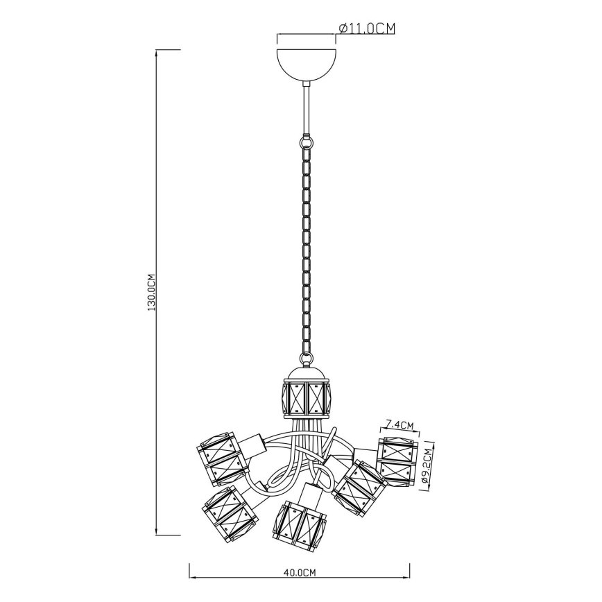 Globo - LED Πολύφωτο σε αλυσίδα 5xE14/40W/230V + LED/5W