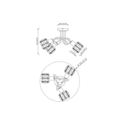 Globo - Συνδεδεμένο πολύφωτο 3xE14/40W/230V