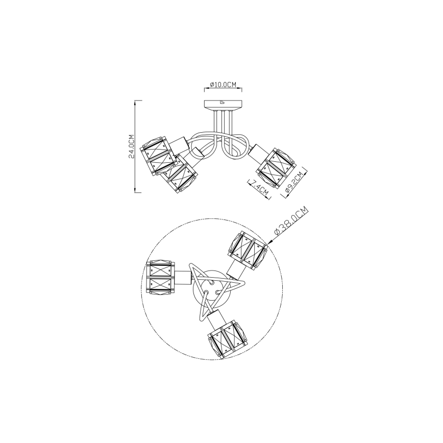 Globo - Συνδεδεμένο πολύφωτο 3xE14/40W/230V