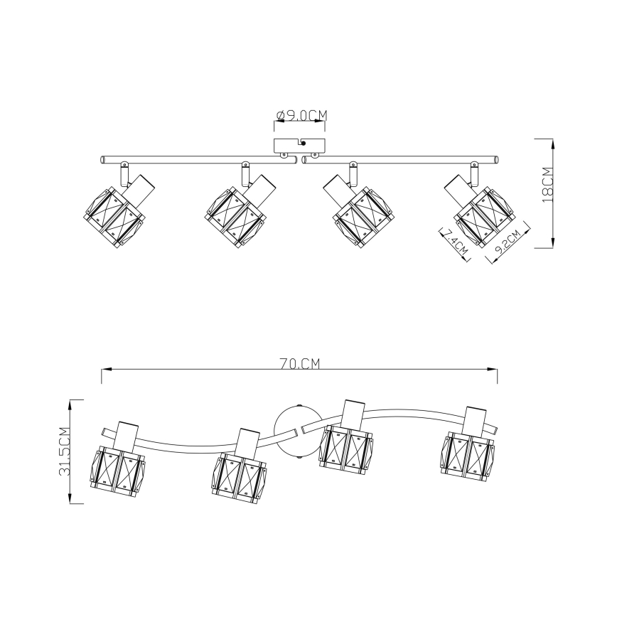 Globo - Φωτιστικό σποτ 4xE14/40W/230V