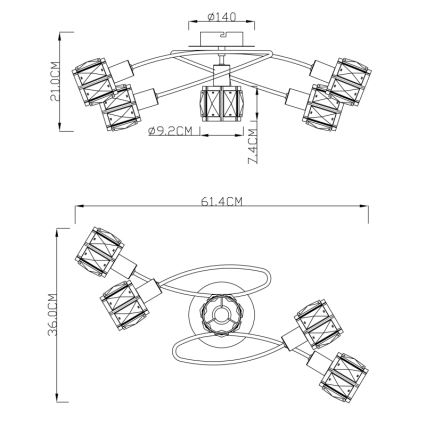 Globo - Συνδεδεμένο πολύφωτο 5xE14/40W/230V