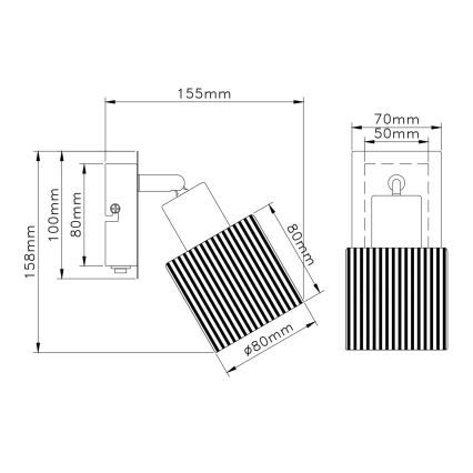 Globo - Επιτοίχιο σποτ φωτιστικό 1xE14/25W/230V