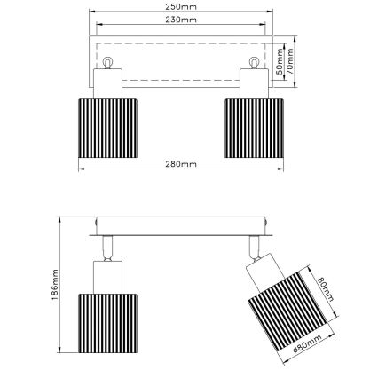 Globo - Φωτιστικό σποτ 2xE14/25W/230V