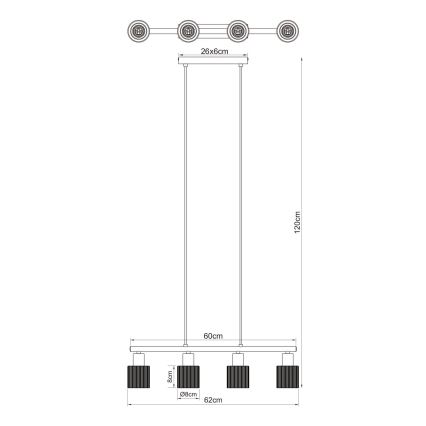 Globo - Κρεμαστό φωτιστικό με καλώδιο 4xE14/25W/230V