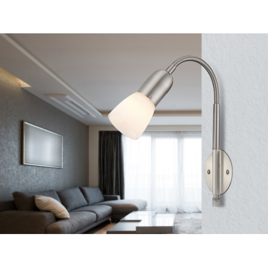 Globo - Ευέλικτο φωτιστικό 1xE14/40W/230V ματ χρώμιο