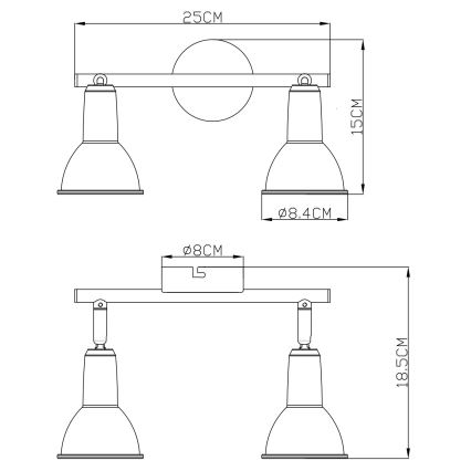 Globo - Φωτιστικό σποτ 2xE14/40W/230V