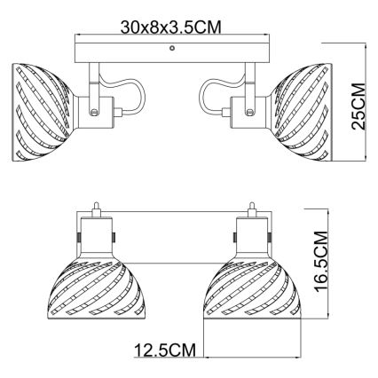 Globo - Φωτιστικό σποτ 2xE27/40W/230V