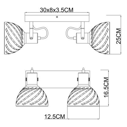 Globo - Φωτιστικό σποτ 2xE27/40W/230V