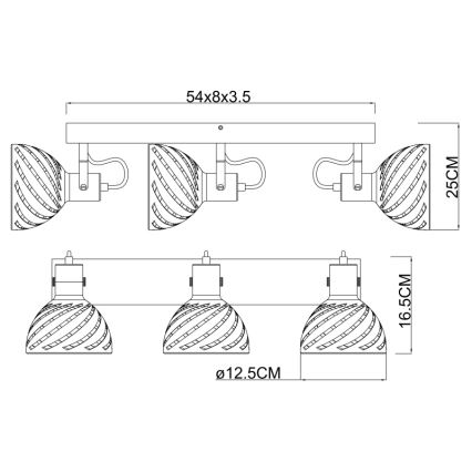 Globo - Φωτιστικό σποτ 3xE27/40W/230V