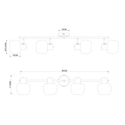 Globo - Φωτιστικό σποτ 4xE27/40W/230V