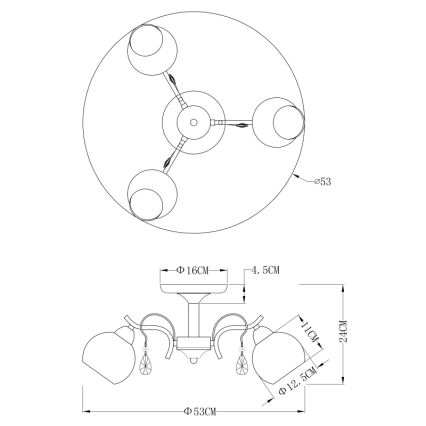 Globo - Φως οροφής 3xE14/40W/230V
