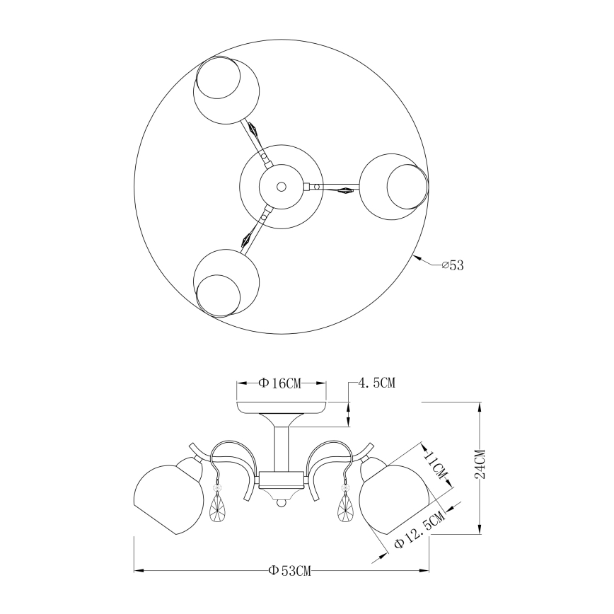 Globo - Φως οροφής 3xE14/40W/230V