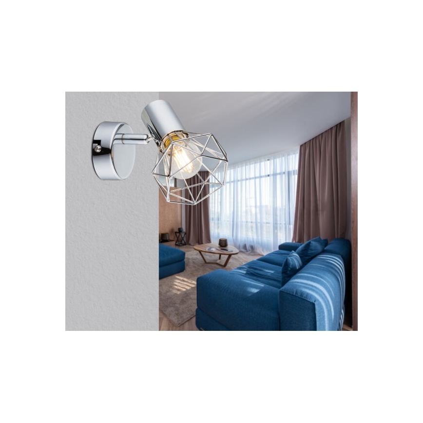 Globo - Προβολέας τοίχου 1xE14/40W/230V γυαλιστερό χρώμιο