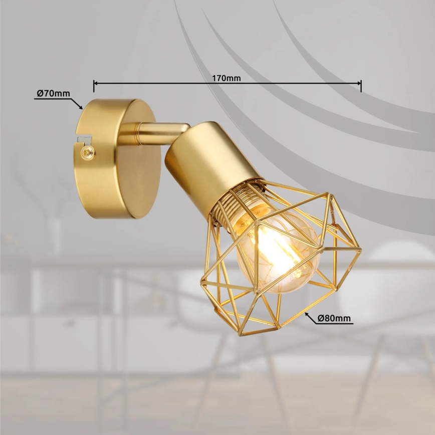 Globo - Σποτ τοίχου 1xE14/40W/230V χρυσό