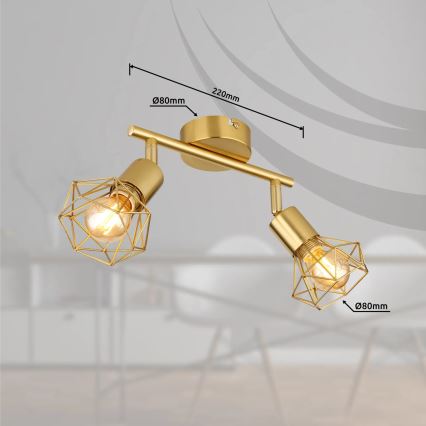 Globo - Φωτιστικό σποτ 2xE14/40W/230V χρυσό