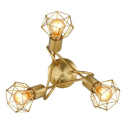 Globo - Πλαφονιέρα οροφής 3xE14/40W/230V χρυσό
