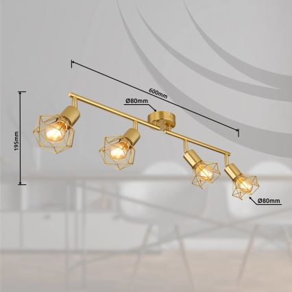 Globo - Φωτιστικό σποτ 4xE14/40W/230V χρυσό