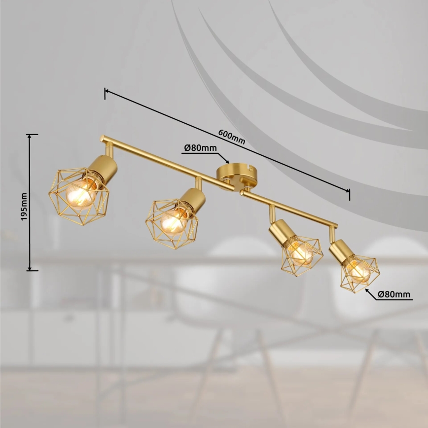 Globo - Φωτιστικό σποτ 4xE14/40W/230V χρυσό