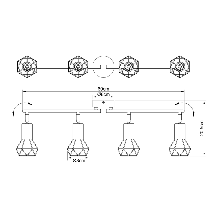 Globo - Φωτιστικό σποτ 4xE14/40W/230V