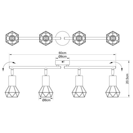 Globo - Φωτιστικό σποτ 4xE14/40W/230V