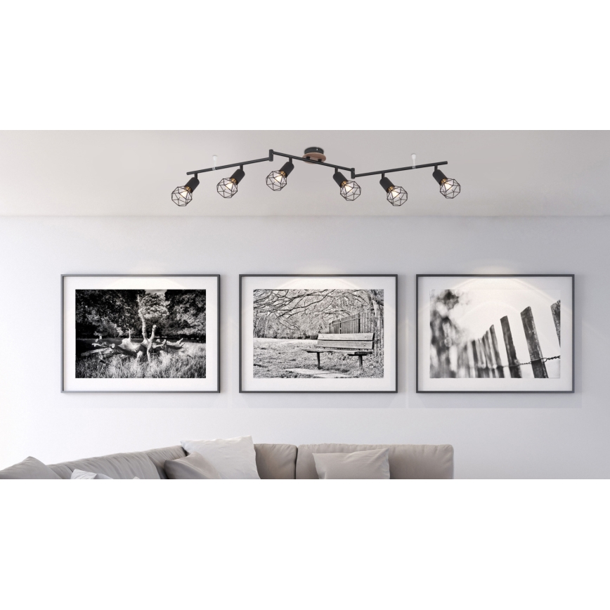 Globo - Φωτιστικό σποτ 6xE14/40W/230V μαύρο/καφέ