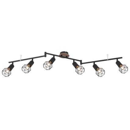 Globo - Φωτιστικό σποτ 6xE14/40W/230V μαύρο/καφέ