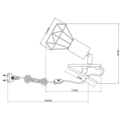 Globo - Λάμπα τοίχου με κλιπ 1xE14/40W/230V λευκό