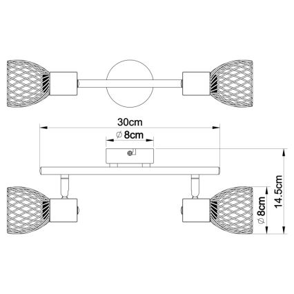 Globo - Φωτιστικό σποτ 2xE14/40W/230V ματ χρώμιο