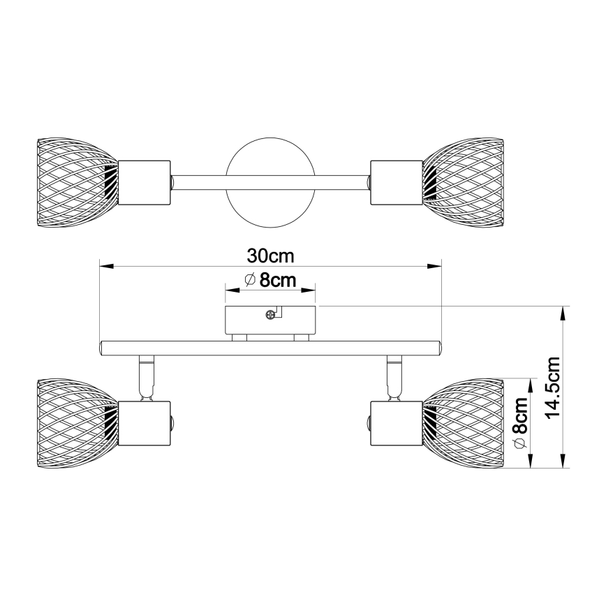 Globo - Φωτιστικό σποτ 2xE14/40W/230V ματ χρώμιο
