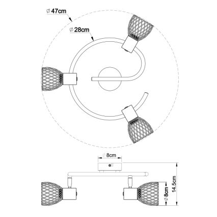 Globo - Φωτιστικό σποτ 3xE14/40W/230V ματ χρώμιο