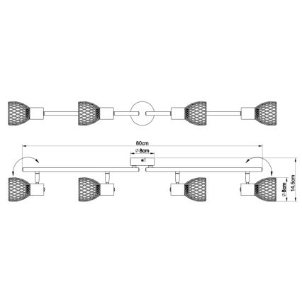 Globo - Φωτιστικό σποτ 4xE14/40W/230V ματ χρώμιο