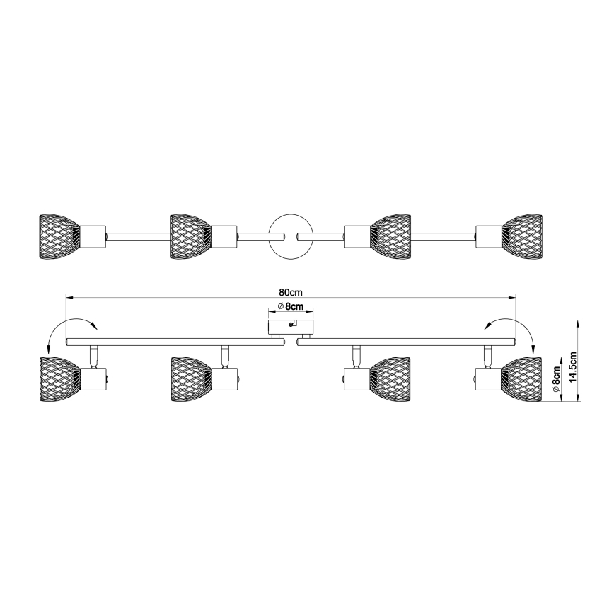 Globo - Φωτιστικό σποτ 4xE14/40W/230V ματ χρώμιο