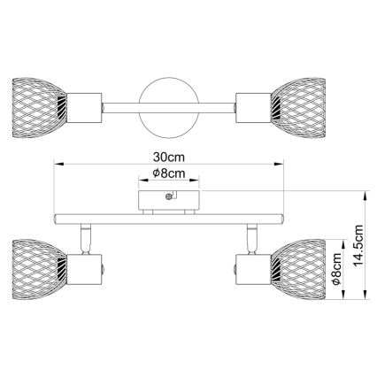 Globo - Φωτιστικό σποτ 2xE14/40W/230V