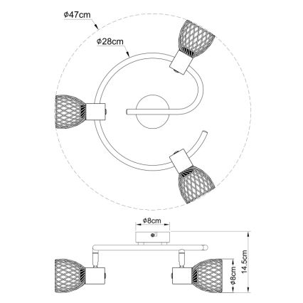 Globo - Φωτιστικό σποτ 3xE14/40W/230V