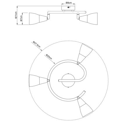 Globo - Φωτιστικό σποτ 3xE14/40W/230V