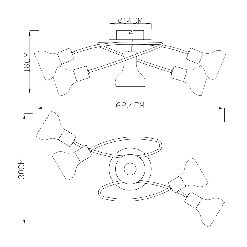 Globo - Συνδεδεμένο πολύφωτο 5xE14/40W/230V