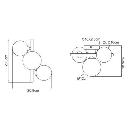 Globo - LED Πλαφονιέρα οροφής RIHA 3xG9/3,5W/230V