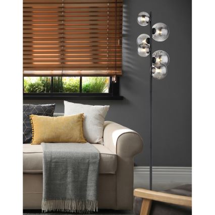 Globo - Επιδαπέδια λάμπα LED 6xG9/3,5W/230V φιμέ/μαύρο