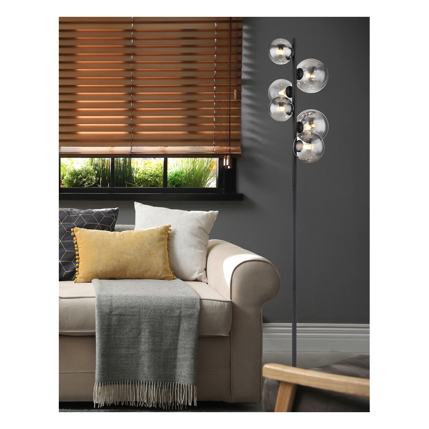 Globo - Επιδαπέδια λάμπα LED 6xG9/3,5W/230V φιμέ/μαύρο