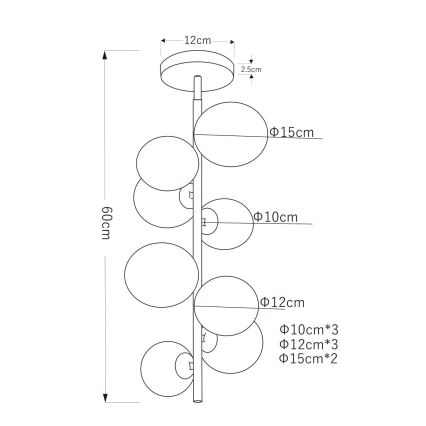 Globo - Κρεμαστό φωτιστικό οροφής LED 8xG9/3W/230V