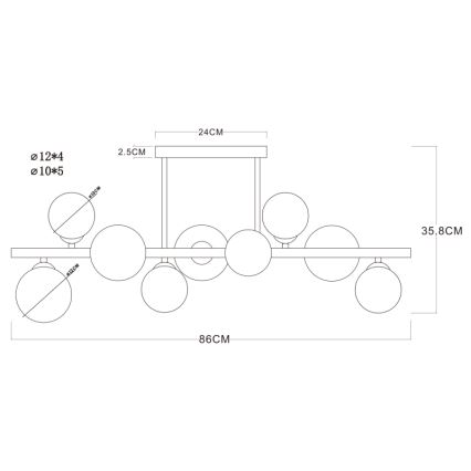 Globo - Κρεμαστό φωτιστικό οροφής LED 9xG9/3W/230V